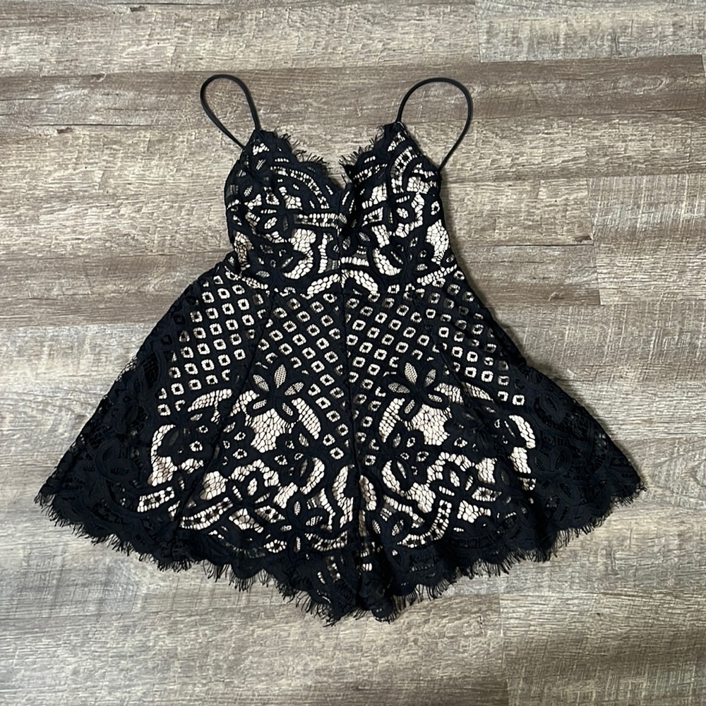Lace Black and Tan Express Romper - Size 0
